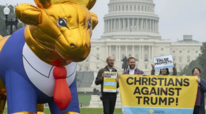 If Anyone Else Said What Trump Has Said About Jesus, Evangelicals Would Call Them a False Prophet and a Heretic